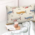 thumbnail image 6 of Kll Striped Vintage Planes Pillow Covers Envelope Closure,Super Soft And Cozy Fuzzy Fleece Pillow Case Cover 20"X30", 6 of 8