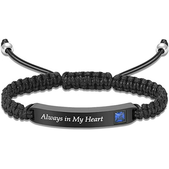 Cremation Jewelry Heart Urn Bracelet for Ashes Women Men Adjustable Braided Bracelets Heart Link Cremation Memorial Bracelet