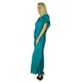 thumbnail image 3 of Bimba Women Cotton Long Kaftan With Pom Pom Tassels Maxi Caftan Beach Coverup, 3 of 5