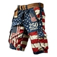 thumbnail image 2 of FASHOFT Cargo Shorts for Men 250th Anniversary USA Shorts American Flag Print Men Patriotic 4th of July Short with Pockets Blue S, 2 of 4