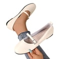 thumbnail image 4 of Wensltd Women Mary Jane Flat Shoes Round Toe Solid Color Daily Office Breathable Casual Shoes Wide Width, 4 of 9