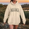 thumbnail image 2 of zaveiop Mama Sweatshirt Casual Long Sleeve Hoodies Fall Loose Mom Gift Drawstring Pullover Tops with Pockets 2025 Big Sales (Beige, XL), 2 of 4