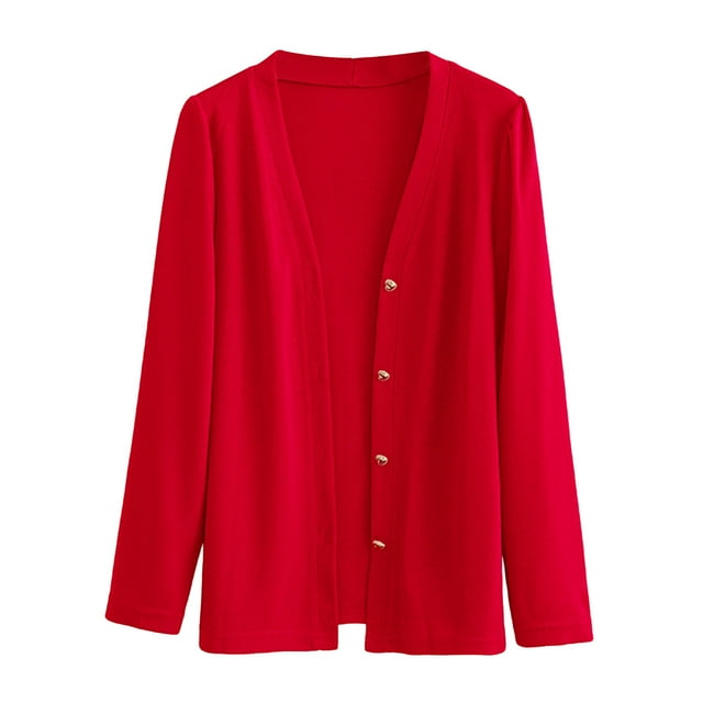 Yuyuzo Plus Size Cardigans for Women Long Sleeve Knit Solid Color Open Front Button down Fall Outfits