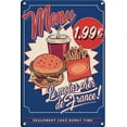 thumbnail image 3 of Menu Fast Food hamburger Hot Dogs Pizza Time Retro  parete di casa latta Vintage metallica Poster, 3 of 5