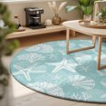 thumbnail image 3 of Round Rugs 6Ft, Starfish Light Teal Coastal Round Area Rug Washable Indoor Throw Carpet, Summer Nautical Shell Beach Soft Non Slip Circle Rug for Office Cabinet Home Decor Aesthetic, 3 of 8