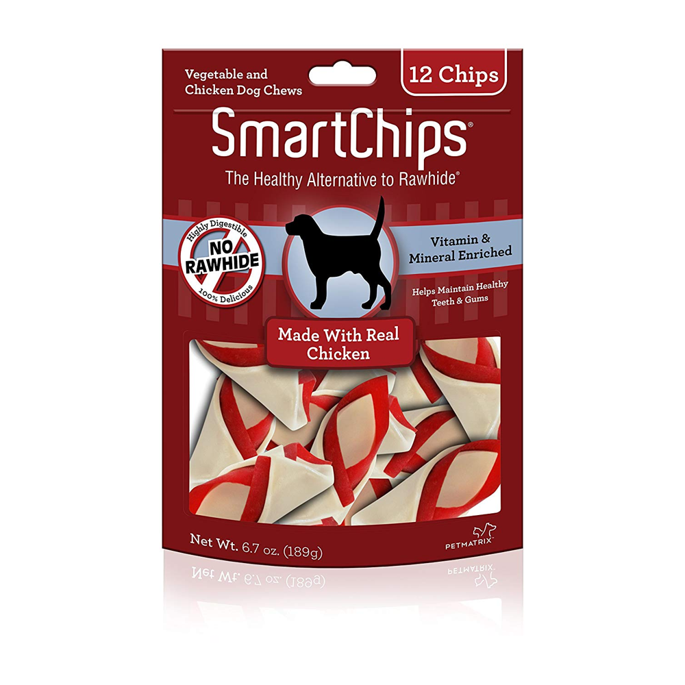 SmartBones SmartChips Vegetable And Chicken Dog Chews, RawhideFree 12