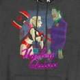 thumbnail image 2 of Harley Quinn Animated Series Harley And Mr. J Unisex Adult Pull-Over Heather Hoodie (X-Large) Black, 2 of 3