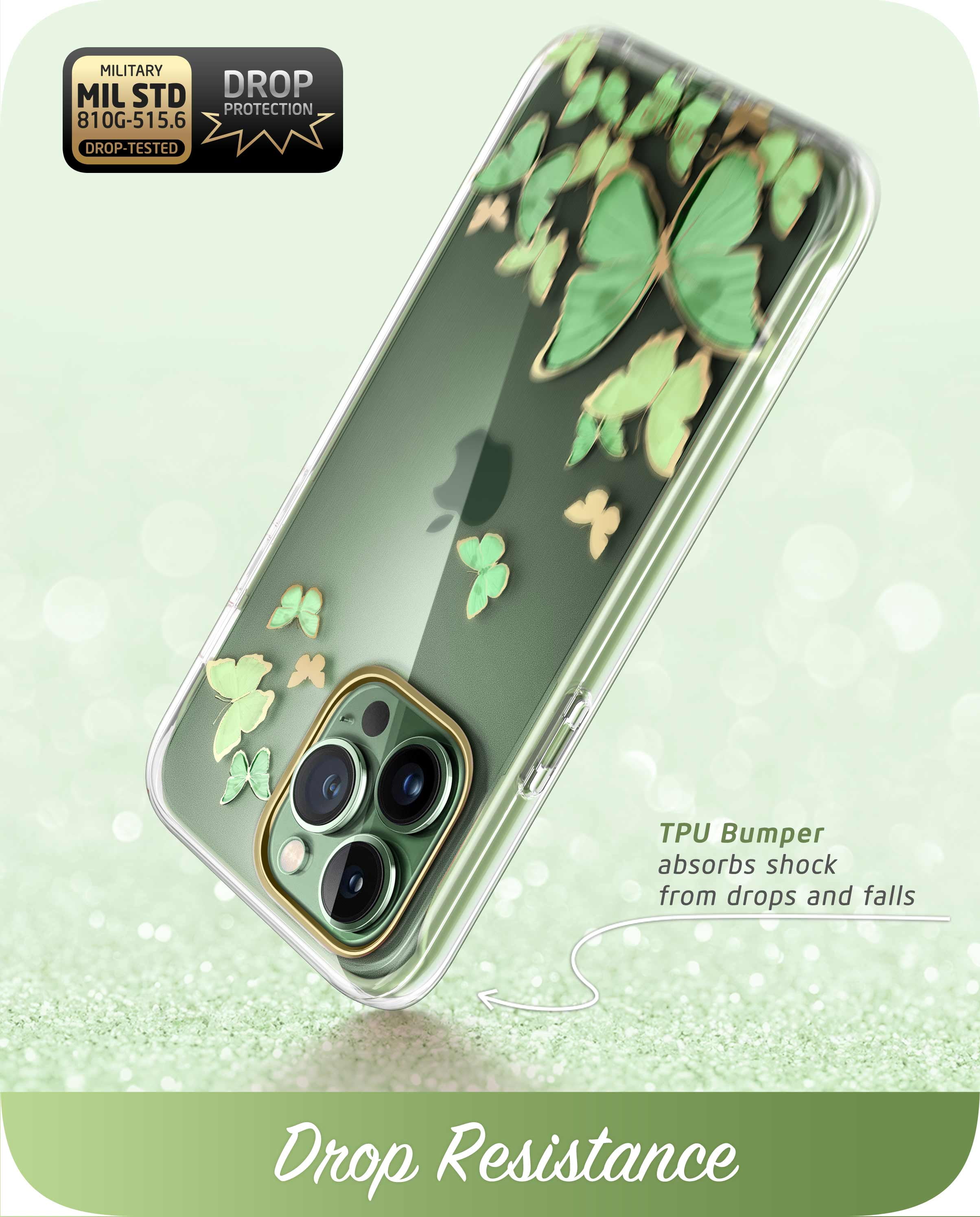 i-Blason Cosmo Series iPhone 13 Pro Max Case 6.7 inch (2021 Release), Slim Full-Body Stylish Protective Case for iPhone 13 Pro Max with Built-in Screen Protector (Mintfly)