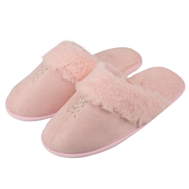 Women's Comfy Soft Slip-On Plush Luxury Slippers With Closed Toe (Pink) (US Size 10) - Walmart.com