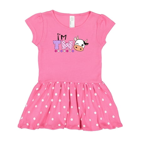 

Inktastic I m 2 Cute Cow and Polka Dots Gift Baby Girl Dress