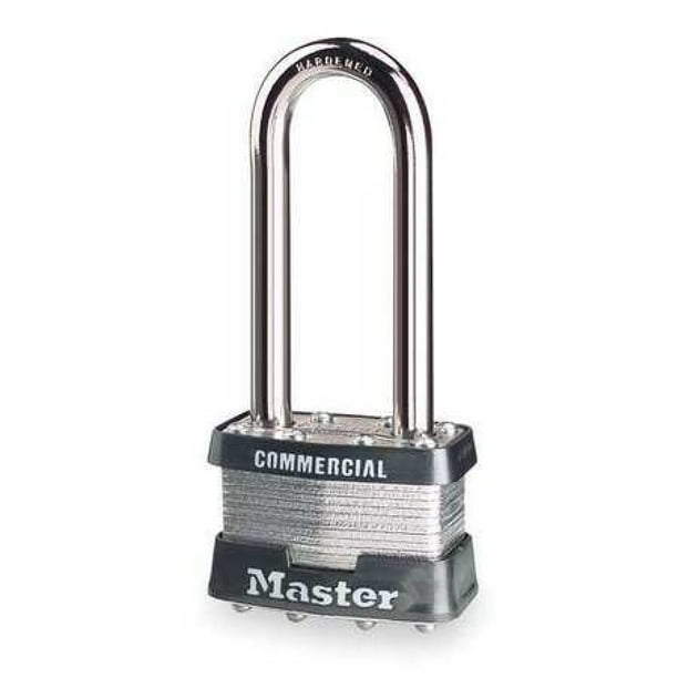 MASTER LOCK 1KALJ Padlock, Keyed Alike, Long Shackle, Rectangular Steel