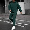 thumbnail image 2 of Dresfit Sweatsuit Men Winter Big and Tall Drawstring Sweatpants and Hoodies Set Solid Long Sleeve Athletic Loungewear 2025 Fleece Workout Outfit Dark Green #2 Polyester, 2 of 6