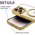 thumbnail image 4 of Phone Case for Apple iPhone 17 Pro Max Clear Hybrid Case with Plating Chrome Frame, Camera Protection, MagSafe Compatible Cover Fit for Apple iPhone 17 Pro Max (6.9") (Gold), 4 of 7