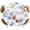 Red, variant on Botanical Leaves Round Tablecloth 36-44 Inch Round Fitted Table Cloth with Elastic Edge, Brown Gray Blue Leaf Summer Branches Waterproof Table Cover Protector for Outdoor Picnic Party Dining