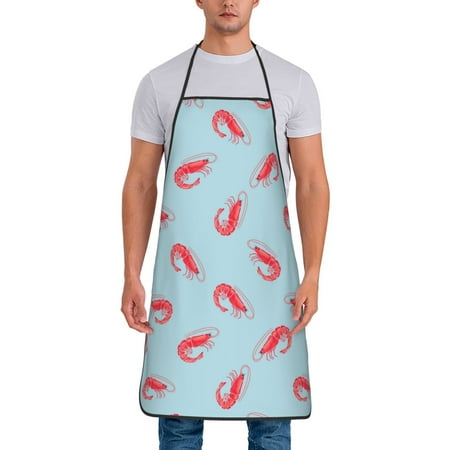

Aprons for Men Women - Shrimp No.9017 Cooking Kitchen Apron Chef Apron Waterproof Apron for Painting Pottery Baking BBQ Gardening Salon Gift For women Men