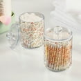 thumbnail image 2 of Yayeee 2 Pack Qtip Holder Bathroom Cotton Swab Canister with Lid Clear Dispenser Set, Small Floral Pattern, 2 of 6