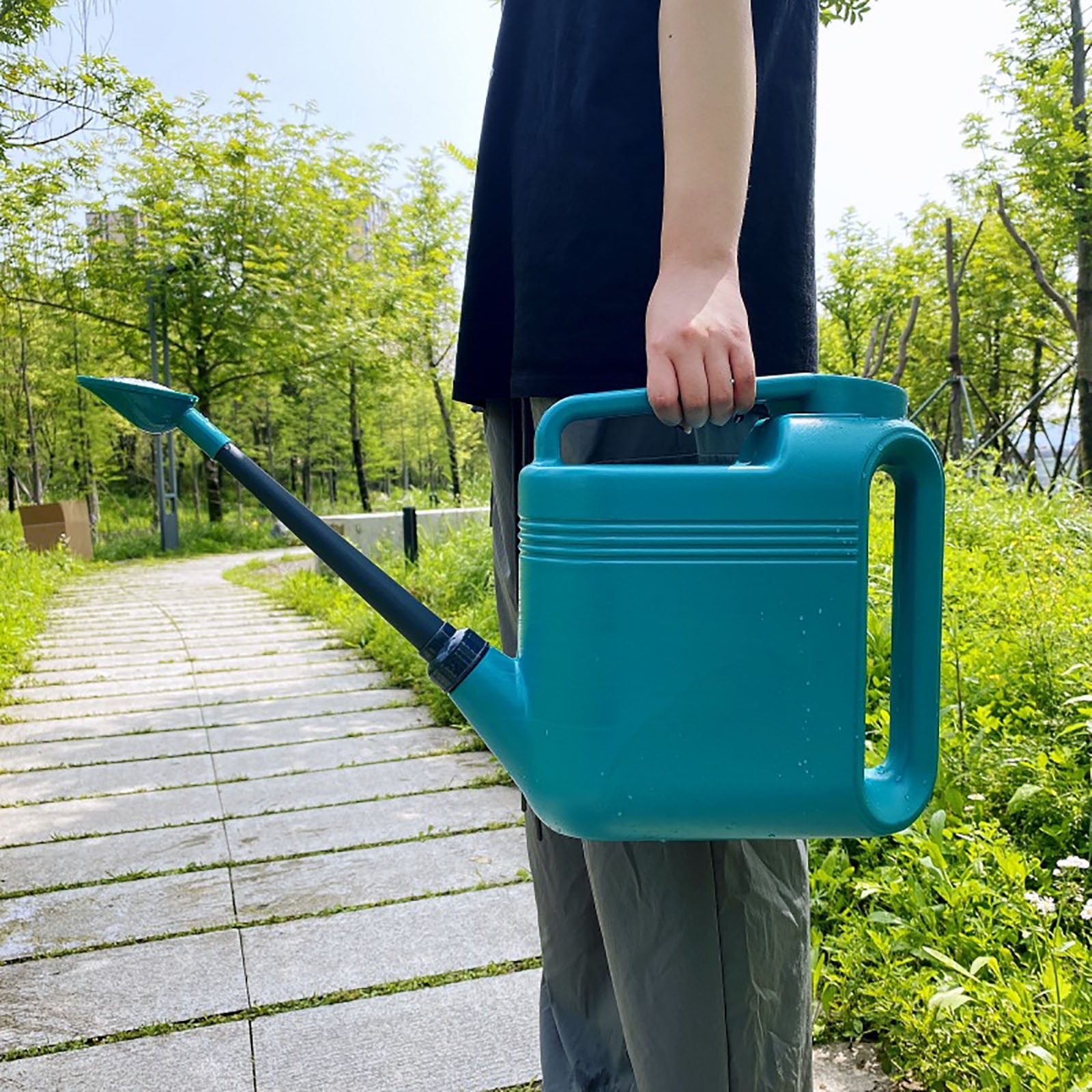 5L Garden Watering Can with Long Spout - Lightweight Water Pot for Indoor/Outdoor Use - Features Removable Sprinkler Head & Comfortable Grip (1.3 Gallon Capacity)
