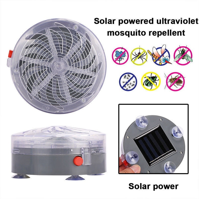 New Solar Powered Buzz UV Lamp Light Fly Insect Bug Mosquito Kill Zapper Killer