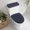 Navy, variant on Retro Beige Solid Color Toilet Lid Cover with Tank Cover Set 2pcs, Stretch Fabric Toilet Seat Protector, Modern Dotted Borders Minimalist Universal Fit Bathroom Accessories for Home Hotel Toilets