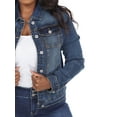thumbnail image 2 of White Mark Women's Plus Size Heart Embellished Denim Jacket, 2 of 3