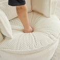 thumbnail image 6 of Ktaxon Swivel Corduroy Round Chair, 360-Degree Rotation Accent Chair, Double Layer Cushion Sofa with Lumbar Pillow, Ideal for Home Office Off White, 6 of 6