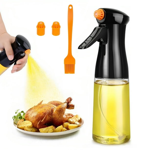 Dispensador Aceite Spray de Vidrio Hiperware de 200ml con Brocha