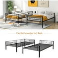 thumbnail image 3 of KOFUN Bunk Bed Twin over Twin Size with Ladder and Full-Length Guardrail, Able to Split, Metal Bunk Bed, Storage Space, No Box Spring Needed, Noise Free, Black, 3 of 8