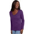thumbnail image 1 of Hanes-Womens Long-Sleeve V-Neck T-Shirt-O9142, 1 of 8