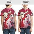 thumbnail image 3 of Hazbin Hotel Characters Teen T-Shirt Crewneck Short Sleeve Double-Sided Print Summer Tee Shirts Top For Youth Boys Girls Children X-Small, 3 of 7