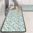 thumbnail image 2 of Kitchen Rugs Sets Of 2,Lightblue Daisy Flower Green Dots Pattern Anti Fatigue Kitchen Mat Rugs Non Slip Washable,Decorative Kitchen Floor Mats for Kitchen,Sink,Laundry,17"x47"+17"x47", 2 of 5
