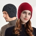 thumbnail image 4 of vnanda Warm Knitted Hat Winter Solid Color Knitting Hat Ear Brimless Warm Beanie Hat Coldproof Thickened Unisex Hat Women Men Knitted Hat, 4 of 8