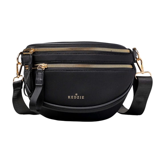 Kedzie Women's Day Pack Neoprene Crossbody Bag with Adjustable Strap, Black