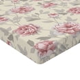thumbnail image 4 of Ambesonne Flowers Vintage Fitted Sheet, Cottagecore Rose, King Size, Cream Pale Pink Blush, 4 of 5