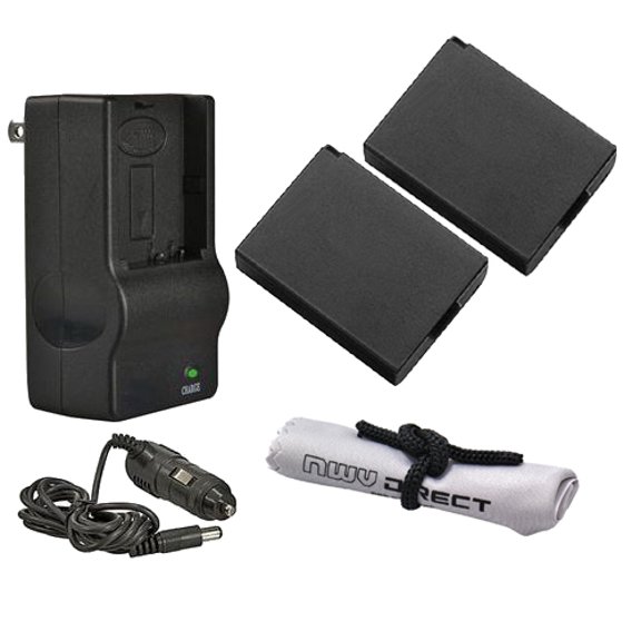 Canon EOS Rebel T5 High Capacity 'Intelligent' Batteries (2 Units)   AC/DC Travel Charger   Nw Direct Microfiber Cleaning Cloth.