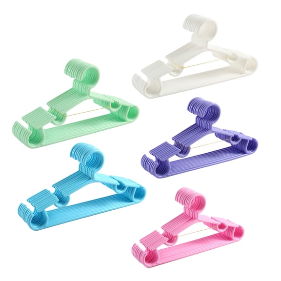 LABELEPH 50Pcs Green Plastic Hangers for Kids Clothes Baby Hangers for Closet