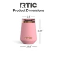 thumbnail image 5 of RTIC 12 oz Ceramic Lined Insulated Happy Hour Wine Tumbler, Leak Resistant Lid, Soft-Touch Exterior, Rosewater, 5 of 8