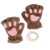 thumbnail image 2 of Guantes de pata de gato Guantes sin dedos de pata de gato de felpa duradera (café claro) Tmvgtek Para estrenar, 2 of 9