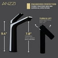 thumbnail image 5 of ANZZI Single Handle Single Hole Bathroom Vessel Sink Faucet With Pop-up Drain in Matte Black & Chrome, 5 of 8