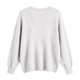 thumbnail image 5 of Basic Sweaters Women Fall Long Sleeve V Neck Tops Casual Lightweight Knit Warm Pullover Sweater White S, 5 of 8