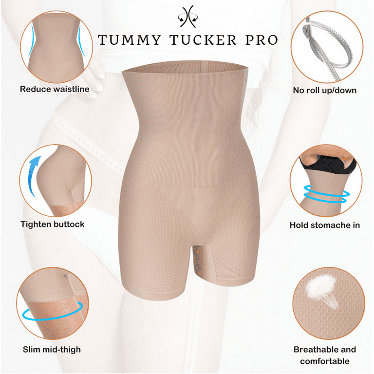 Tummy Tucker Pro - High Waisted Body Shaper Shorts for Women Tummy Control  Thigh Slimming Technology<