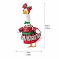 thumbnail image 4 of Christmas Front Porch Goose Outfit, Nordic Snowflake Printed Dress with Bow Accessory for 19 Inch Concrete Goose Statue Patio Yard Decor, 4 of 7