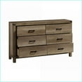thumbnail image 3 of Dressers | Contemporary Rustic 6-Drawer Solid Wood Dresser | Brown Melamine Finish | Brown | Wood, 3 of 8