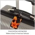 thumbnail image 3 of Square 2Pack PU Leather Maple Leaf Cruise Luggage Tag with Privacy Cover and Name ID Tag for Travel Handbags Backpacks Luggage Tags, 3 of 6