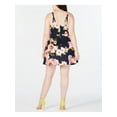 thumbnail image 2 of SPEECHLESS Womens Navy Floral Sleeveless V Neck Above The Knee Fit + Flare Dress 22, 2 of 4