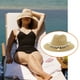 thumbnail image 3 of Minnieouse Sombrero de vaquero de paja para hombre y mujer, gorras de playa, parasol Natural, Protector de cabeza, sombreros de protección solar de ala Sombreros Caqui Minnieouse AP012362-01, 3 of 6