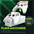 thumbnail image 2 of Fosmon Dual 2 Conductive Charging Station for Xbox Series X / Series S Controllers - White (Package includes 2 x 1000mAh Rechargeable Battery Packs and USB A to C Cable), 2 of 6