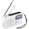 thumbnail image 1 of NOAA Radio AM FM Dinamo de manivela Radio con energía solar Radio de emergencia multifunción con luz LED Sirena Batería portátil (Blanco) Sincero Electrónica, 1 of 5