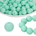 thumbnail image 1 of Uxcell 40Pcs Perlas de Silicona de 15mm Perlas de Silicona a Granel para Bolígrafos Redondas Sueltas para Llaveros Pulseras Collares Manualidades DIY Color Verde Menta, 1 of 6