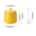 thumbnail image 3 of French Gradient Ceramic Sugar Pot With Lid, Solid Sugar Bowl With Spoon, Porcelain Spice Jar, Kitchen Decoration Storage-Yellow, 3 of 9