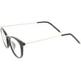 thumbnail image 3 of Vintage Inspired Horn Rimmed Glasses Ultra Thin Arms Round Clear Lens 48mm (Black Gold / Clear), 3 of 4